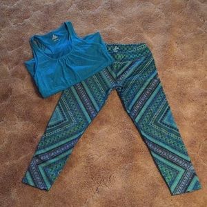 Prana Roxanne printed legging in Green Chile